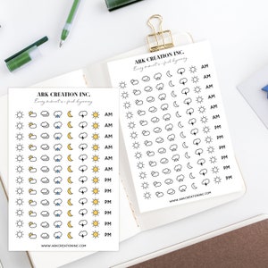 Journal Sticker- Mini Cute Kawaii Weather Planner Stickers - Bullet ...