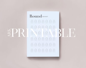 Short Nail design book, digital template, nail salon form, nail design idea, nail invoice printable letter size