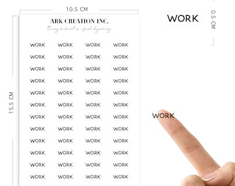 Matter Text Planner Sticker | WORK Sticker | Planner Sticker für Erin Condren, Happy Planner, Bullet Journal, Hobonichi, 48 Sticker