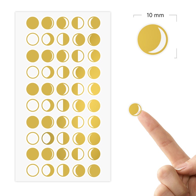 50 Moon Phase Icon Planner Stickers | Clear Moon Phases Planner ...