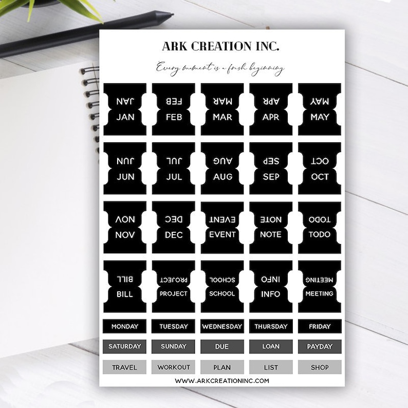 35 Monthly Divider Tabs Bullet Journal Binder Tabsplanner Etsy