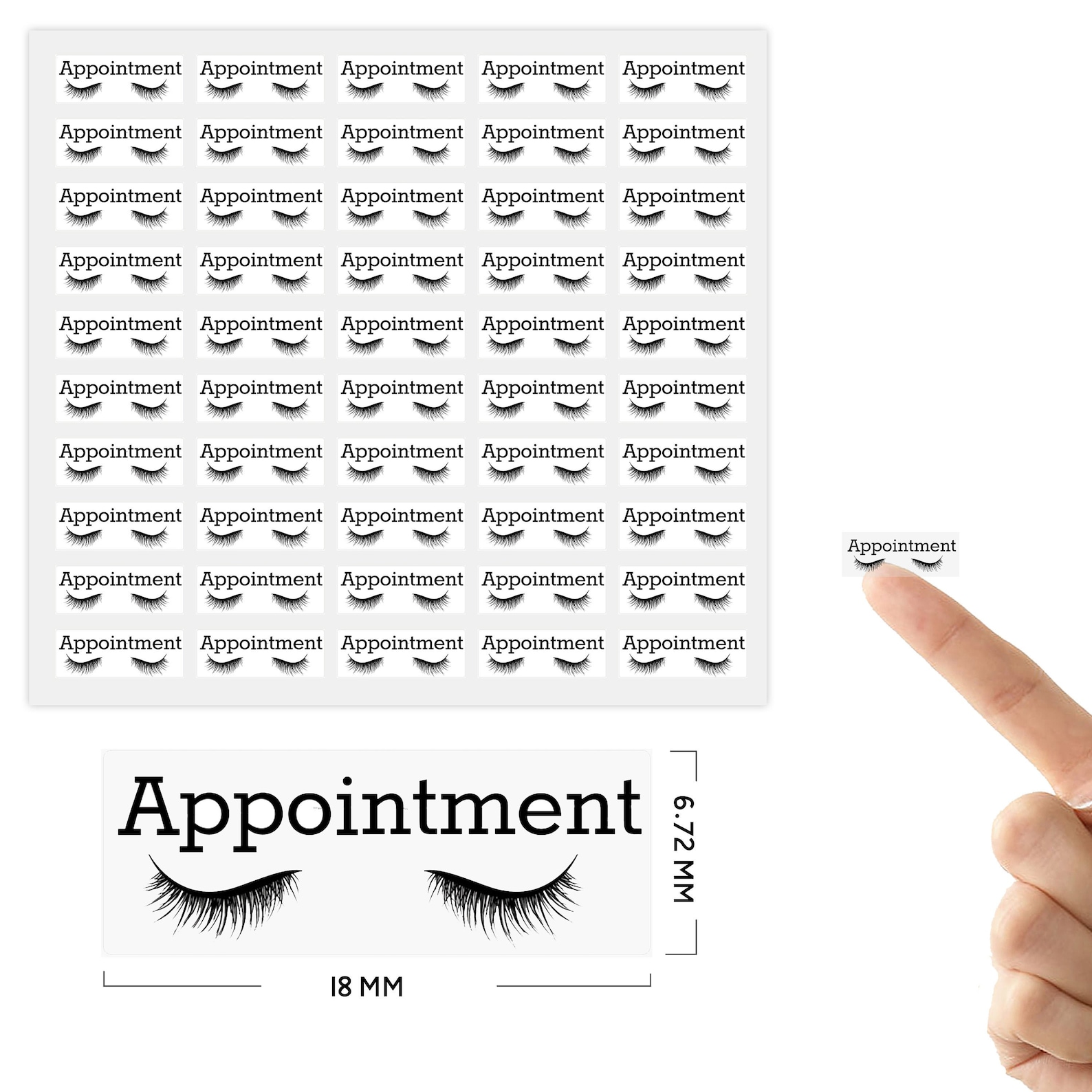 50 Eyelash Appointment Planner Stickers Eyelash Extension Etsy