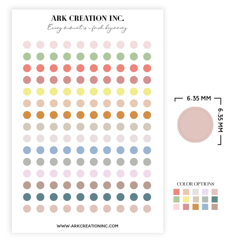 Colorful Planner Dots TRANSPARENT Matte Mini Droplet Planner Stickers ...