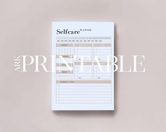 Self Care Checklist, Self-Care Planner, Selfcare Journal Tracker, Wellness Planner Printable, Daily Wellbeing, Mindfulness Daily Planner
