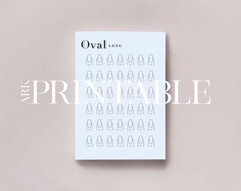 Long Nail design book, digital template, nail salon form, nail design idea, nail invoice printable letter size