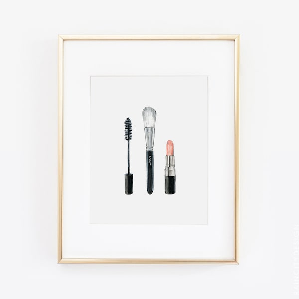 Makeup Brushes, Makeup Brush Print, Makeup Print, Fashion Print, Makeup Art, Fashion Makeup Printable, Bathroom Prints, Vanity Prints, Art