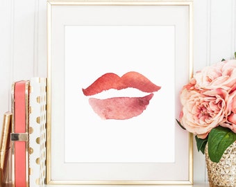 Impresión de labios, arte de pared de maquillaje, impresión de maquillaje, arte de maquillaje, impresión de belleza, impresión de moda, decoración de vanidad, arte de maquillaje, decoración de vanidad, arte imprimible