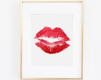 Impresión de labios, arte de pared de maquillaje, impresión de maquillaje, arte de maquillaje, impresión de belleza, impresión de moda, decoración de vanidad, arte de maquillaje, decoración de vanidad, arte imprimible