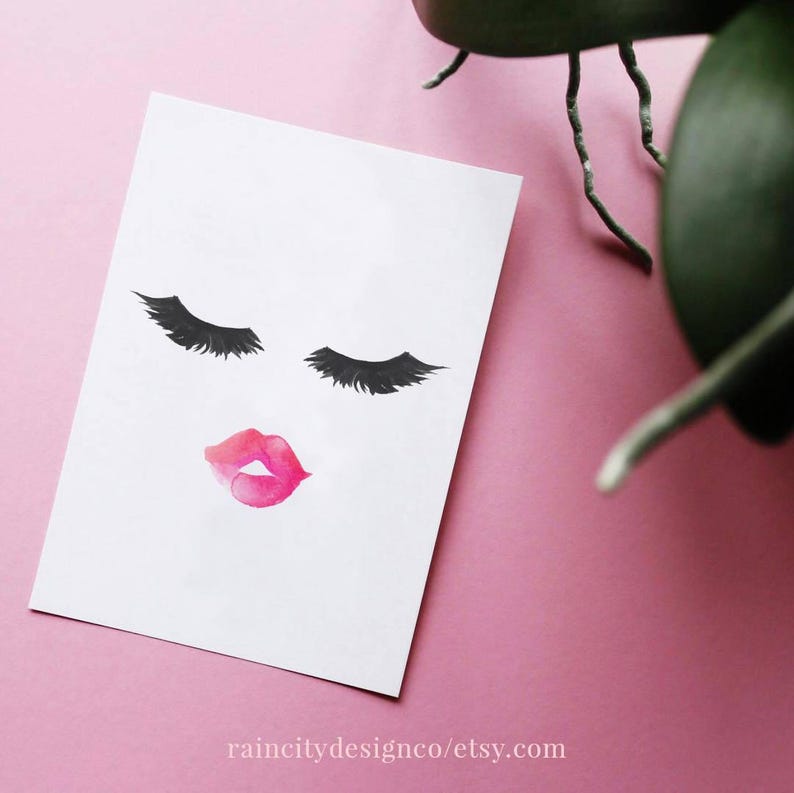 Eyelash Print Lips and Lashes Print Makeup Printable - Etsy