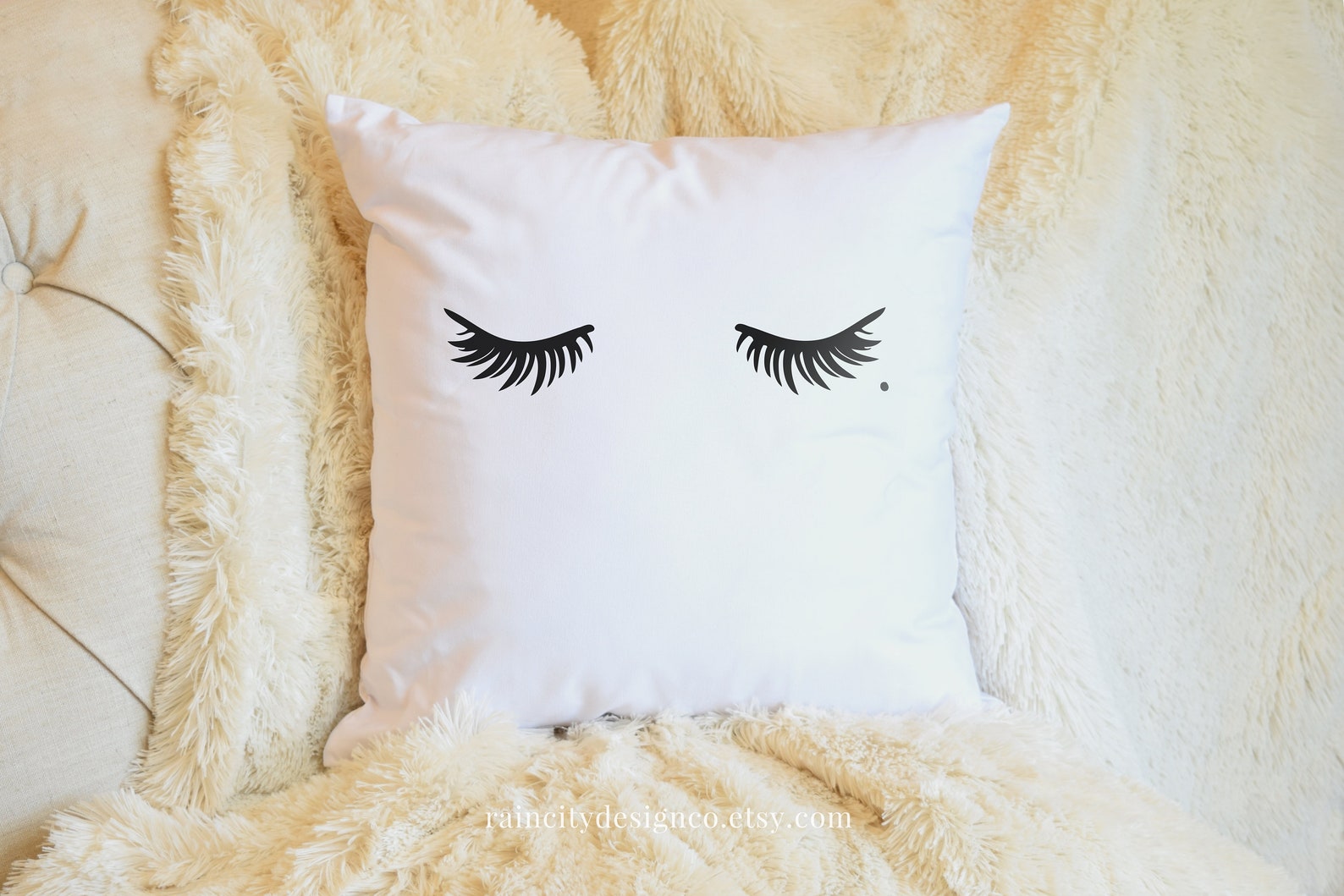 Eyelashes Pillow Cover Lash Pillow Makeup Pillow Throw Etsy