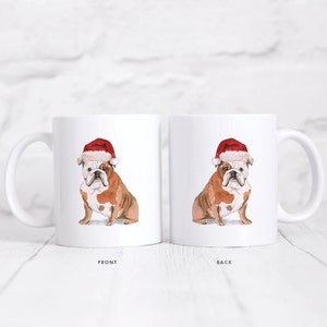 Dog Mug, Dog With Santa Hat, Ceramic Mug with Dog Wearing Santa Hat, Christmas Pug, Dog Lovers, Dog Mom Gift, Christmas Mug, Christmas Gift bild 3