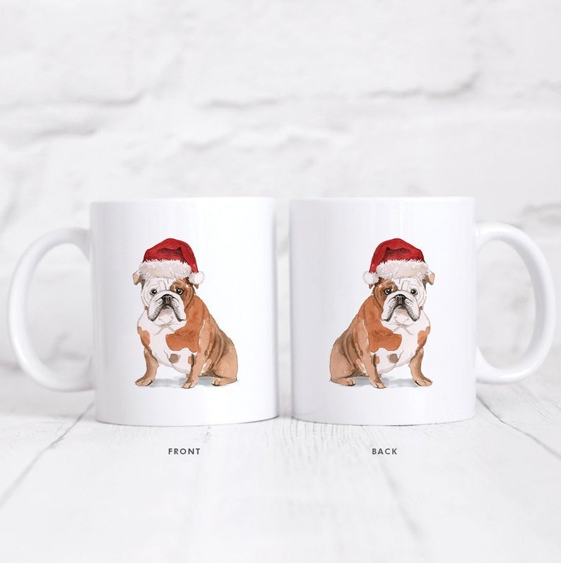 Dog Mug, Dog With Santa Hat, Ceramic Mug with Dog Wearing Santa Hat, Christmas Pug, Dog Lovers, Dog Mom Gift, Christmas Mug, Christmas Gift bild 3