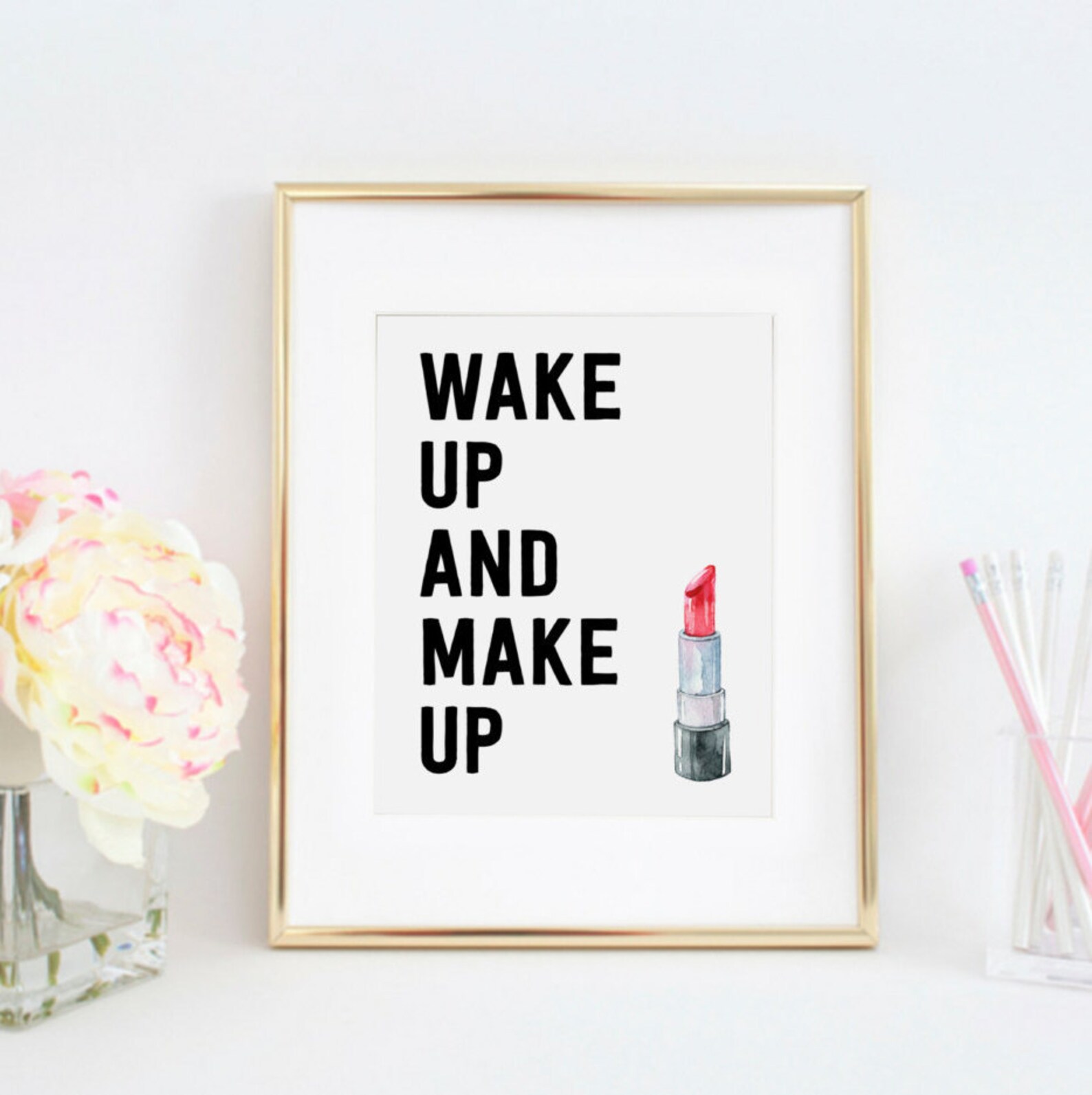 Wake up and Makeup Makeup Print Makeup Wall Art Beauty - Etsy