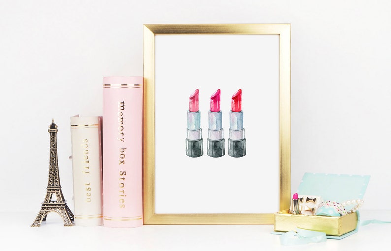 Lipstick Print Lipstick Wall Art Makeup Art Makeup Print Etsy