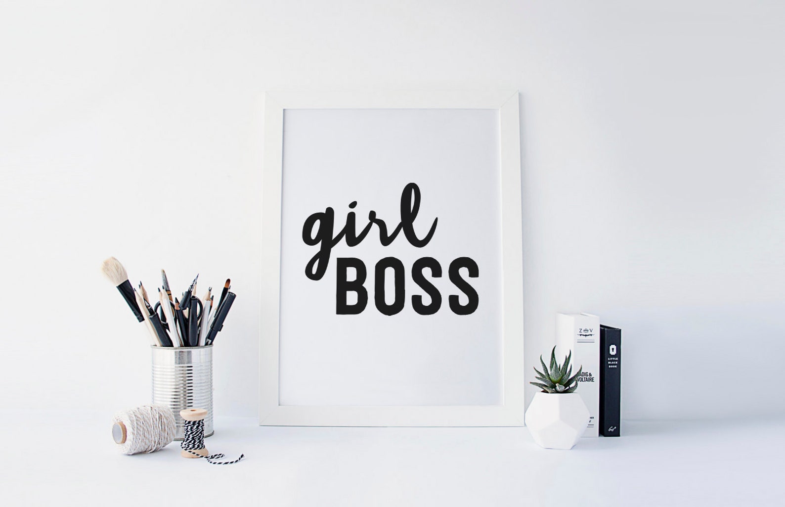Girl Boss Print Office Desk Decor Desk Accessories Etsy