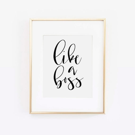 Like a Boss Print Girl Boss Print Office Decor Desk | Etsy