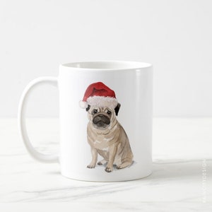 Dog Mug, Dog With Santa Hat, Ceramic Mug with Dog Wearing Santa Hat, Christmas Pug, Dog Lovers, Dog Mom Gift, Christmas Mug, Christmas Gift bild 7