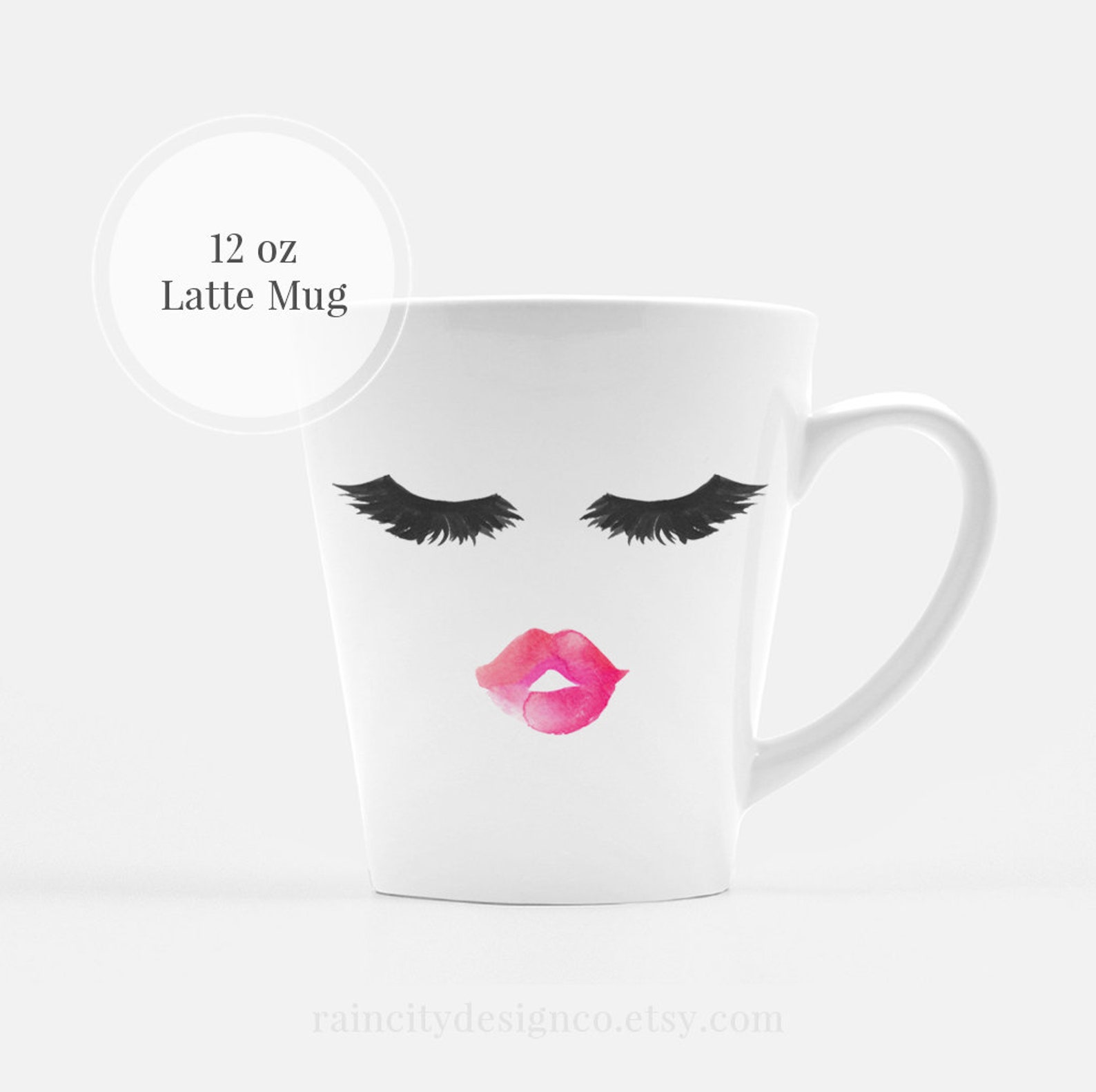 Lips and Lashes Mug Latte Mug Cute Mug Eyelash Mug Bridal Etsy