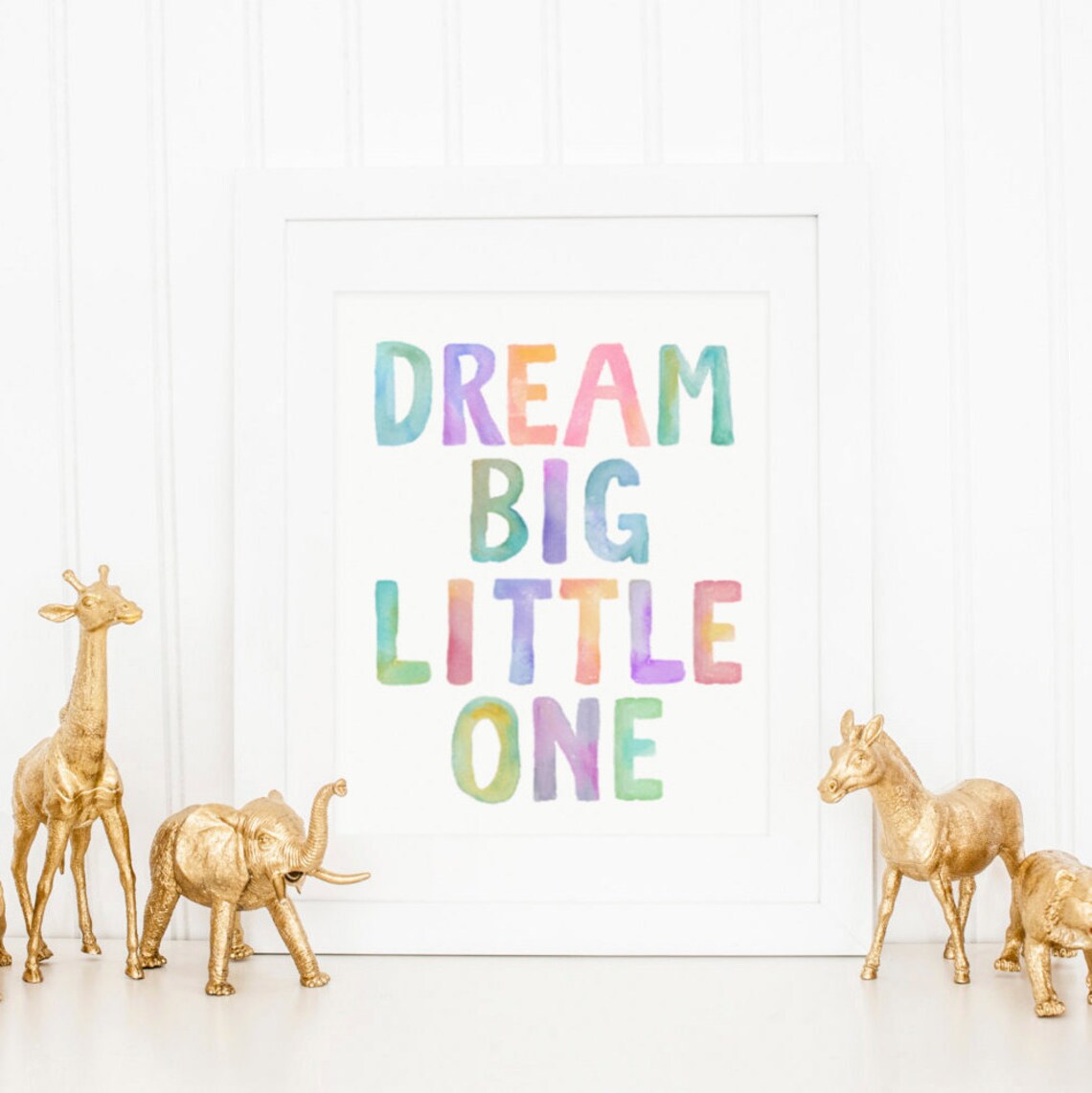 Dream Big Little One Watercolor Quote Watercolor Nursery | Etsy