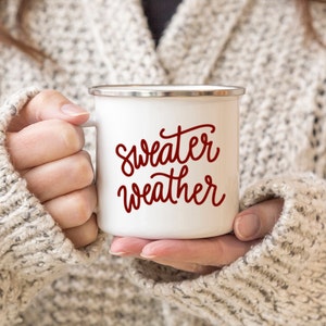 Sweater Weather Campfire Mug, Fall Mug, PSL Mug, Pumpkin Spice Latte Mug, Coffee Mug, Fall Mugs, Fall Decor, Camp Mug, Coffee Cup, Mug Gift