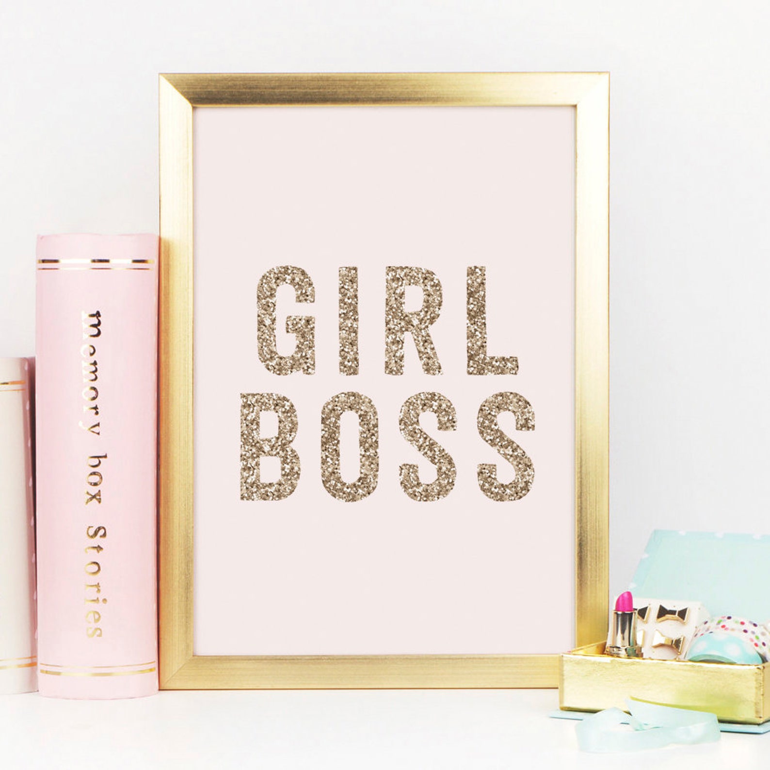 Girl Boss Art Print Girl Boss Print Office Decor Desk Etsy