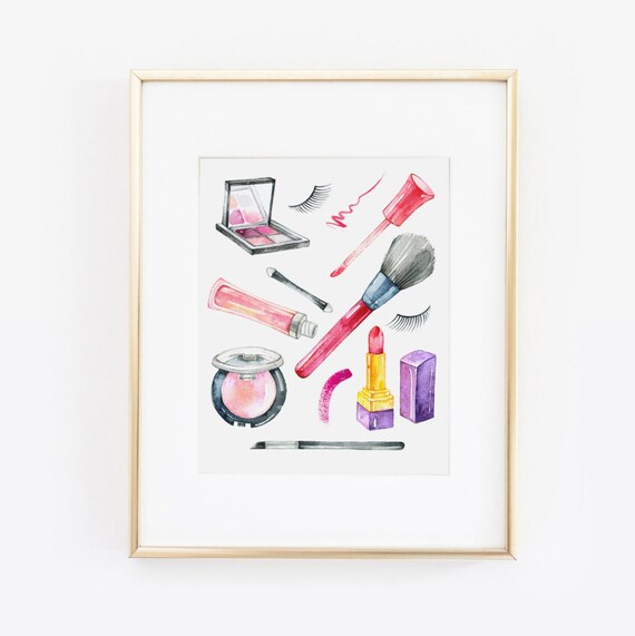 Makeup Print, Makeup Wall Art, Beauty Print, Makeup Printable, Wake Up and Makeup, Makeup Brushes, Makeup Art, Makeup Quote, Makeup Decor