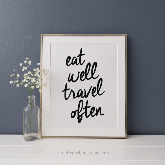 Eat Well Travel Often Print, Adventure Print, Eat Well Print, Travel Often Print, Lets Go On an Adventure, Adventure Wall Art, Printable Art