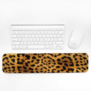Leopard Print, Cheetah Print Keyboard Rest, Keyboard Wrist Pad Rest, Wrist Rest, Keyboard Rest, Cute Desk Pad, Desk Accessories, Mouse Pad