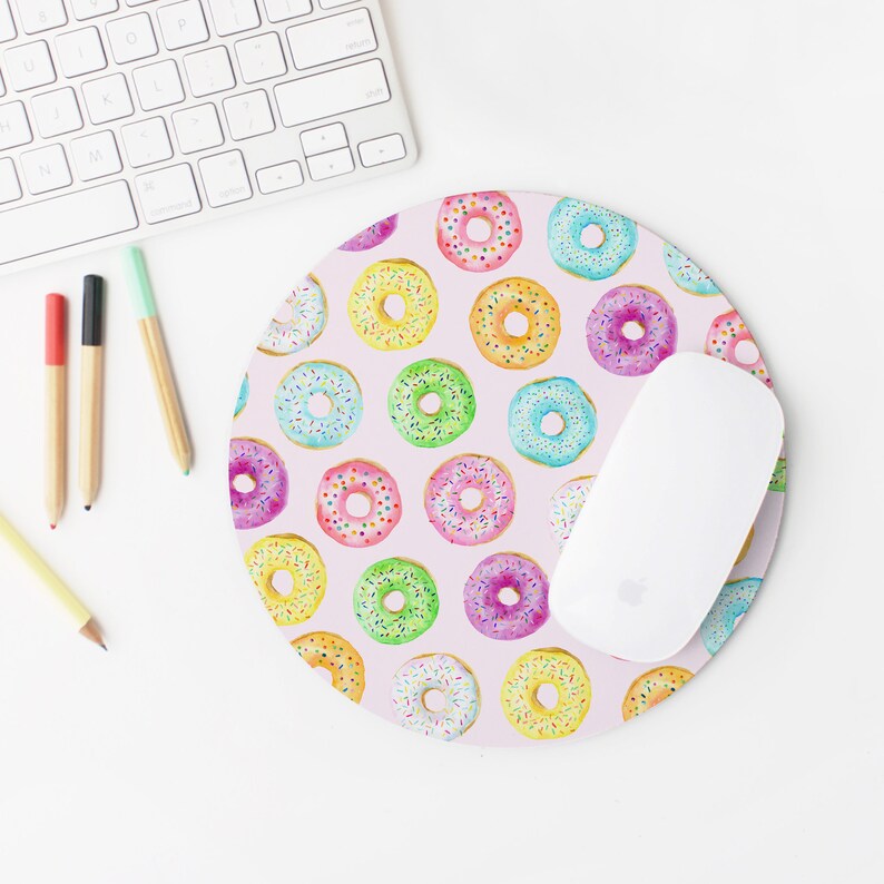 Cute Desk Accessories Donut Mouse Pad Cute Mouse Pad Mouse Pads Doughnut Mouse Pad Desk Decor Donut Pattern Office Decor Donut Gift