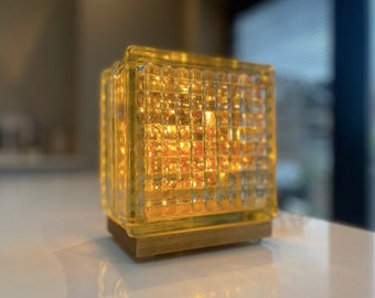 Retro glass brick light