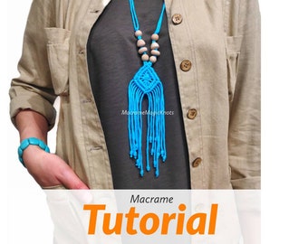 Macrame Necklace Tutorial | Macrame Pattern | Macrame for beginners | Boho Necklace