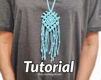 Macrame Necklace Tutorial | Macrame Necklace Pattern | Macrame Necklace DIY | Macrame for Beginners