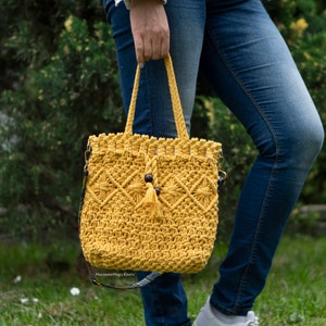 Macrame Bag Tutorial Macrame Bag Pattern Macrame Bag for Beginners Macrame Pattern by Macrame Magic Knots image 5