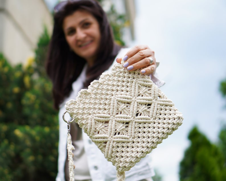 NEW Macrame Bag Tutorial Macrame Bag Pattern Macrame Bag for Beginners Macrame Pattern image 10