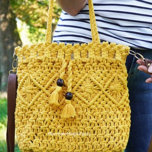 Macrame Bag Tutorial Macrame Bag Pattern Macrame Bag for Beginners Macrame Pattern by Macrame Magic Knots image 7