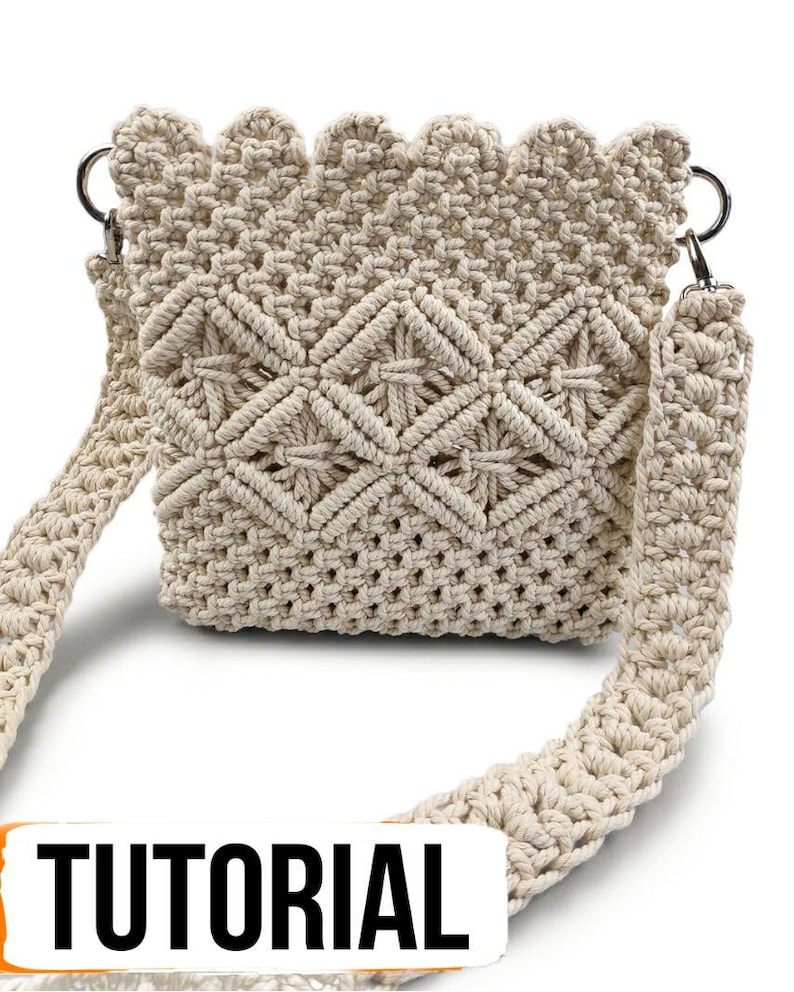 NEW Macrame Bag Tutorial Macrame Bag Pattern Macrame Bag for Beginners Macrame Pattern image 6