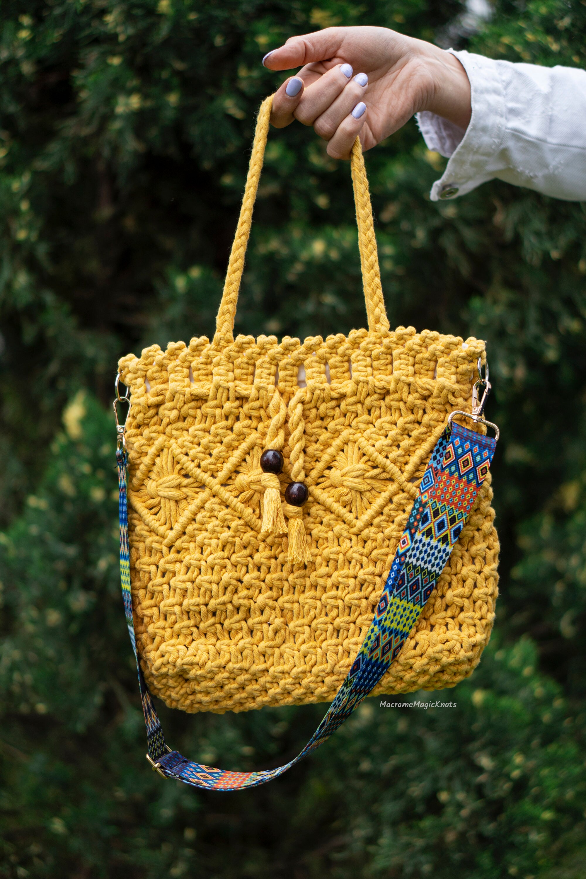 Macrame Bag Tutorial Macrame Bag Pattern Macrame Bag for Etsy UK