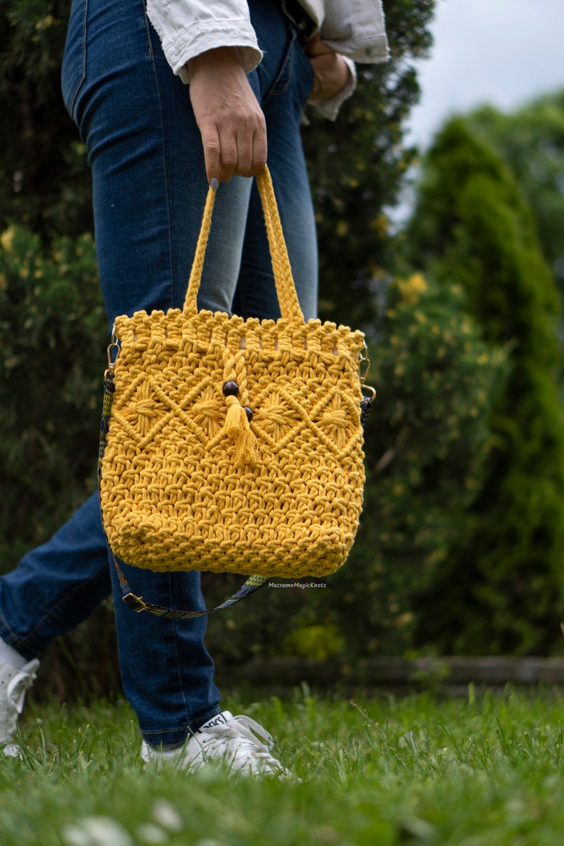 Macrame Bag Tutorial Macrame Bag Pattern Macrame Bag for Beginners Macrame Pattern by Macrame Magic Knots image 4