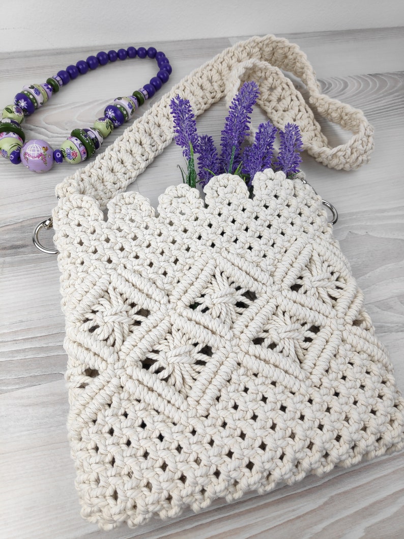 NEW Macrame Bag Tutorial Macrame Bag Pattern Macrame Bag for Beginners Macrame Pattern image 8