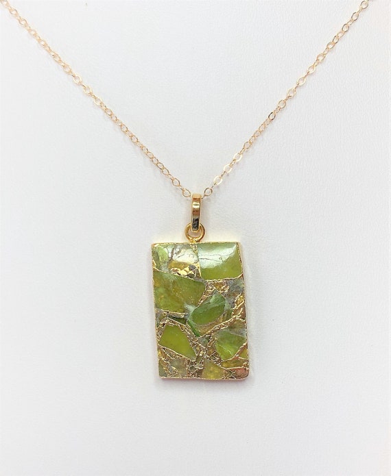 Green peridot shop necklace