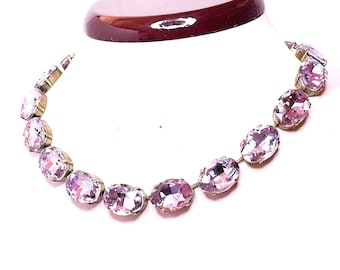 Light Amethyst Crystal Choker: Georgian Collet Riviere Necklace