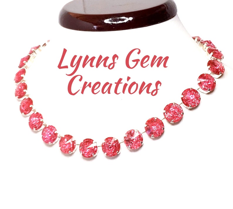 Pink Rhinestone Choker Rose Pink Crystal Chokers: Red Georgian Collet Rhinestone Necklaces - Etsy