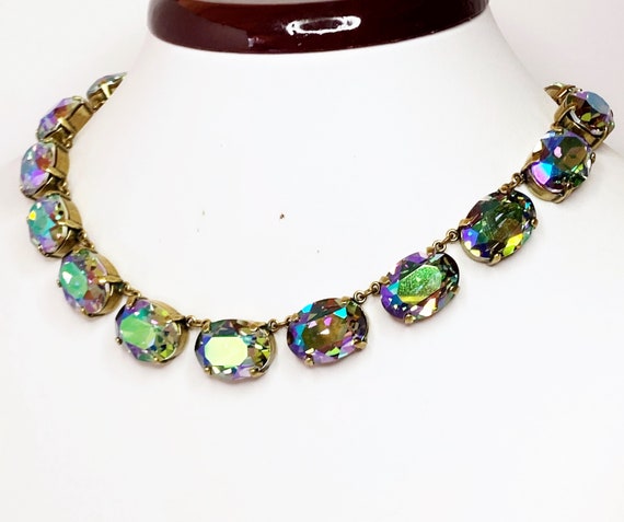 Rainbow Crystal Necklace Genuine Austrian Crystal Anna Wintour