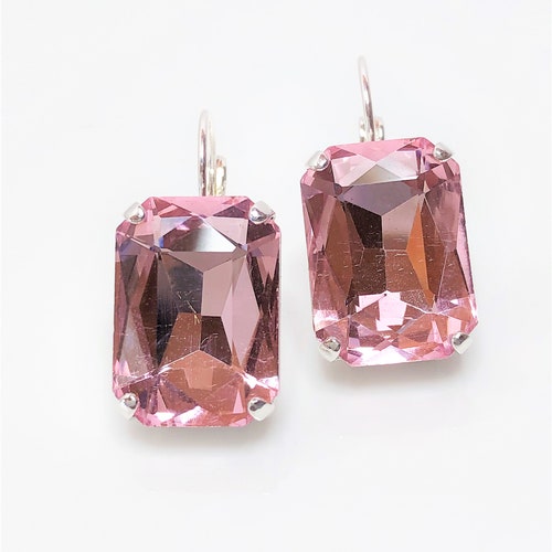 Blush Earrings Pink Statement Earrings Paste Etsy