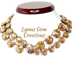 Light Silk Rhinestone Choker, Anna Wintour Necklace, Gold Riviere Necklace, Crystal Georgian Collet, Statement Necklace, Layering Chokers
