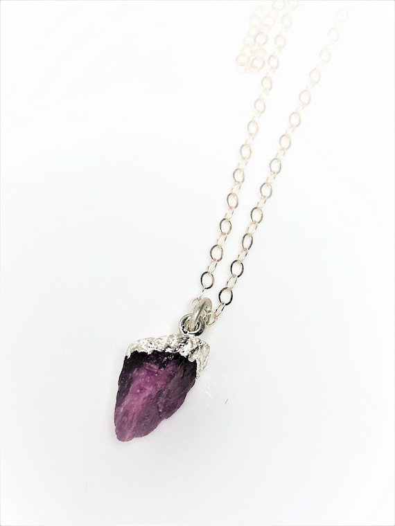 Raw ruby deals pendant