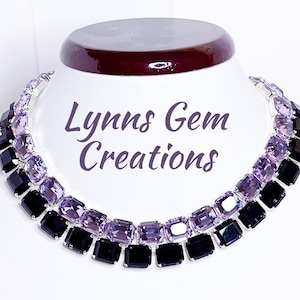 Purple Crystal Georgian Collet Necklaces, Premium Crystal, Anna Wintour Style, Violet Riviere, Ombre Statement Necklaces, Layering Chokers
