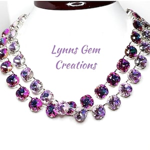 Anna Wintour Style Necklaces, Purple Georgian Collet, Heliotrope Crystal Choker, Riviere Necklace, Statement Necklace, Layering Chokers