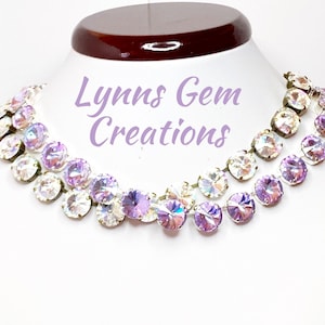 Purple Clear Georgian Collet Necklaces, Statement Rhinestone Choker, Anna Wintour Style, Riviere Necklace, Statement Necklaces for Women