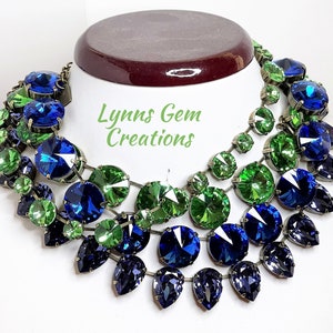 Sapphire Georgian Collet Chokers, Peridot Crystal Choker, Tanzanite Riviere, Anna Wintour Style, Statement Layering Chokers